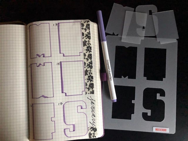 12am Font Upper Case Stencil Planner/Bullet Journal/Art Journal